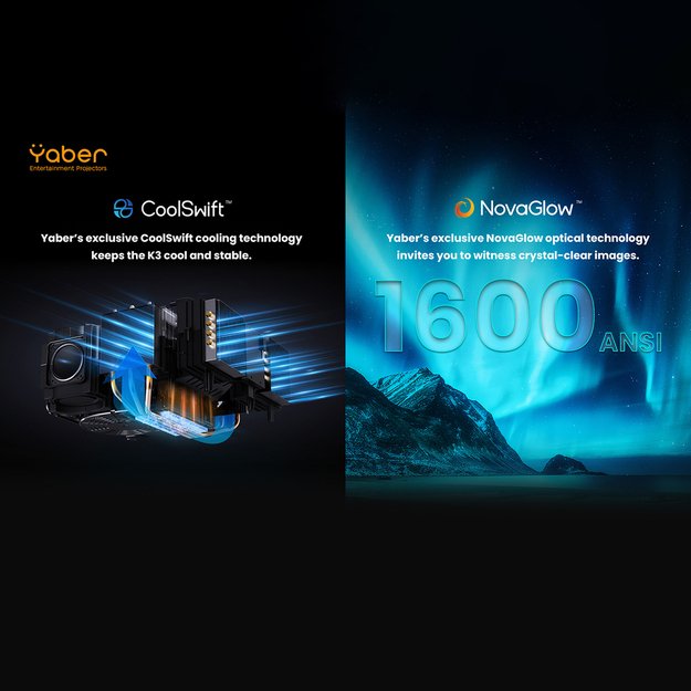 Yaber K3 LCD FullHD 1080p Multimedia Projector with JBL Speakers - Black 21