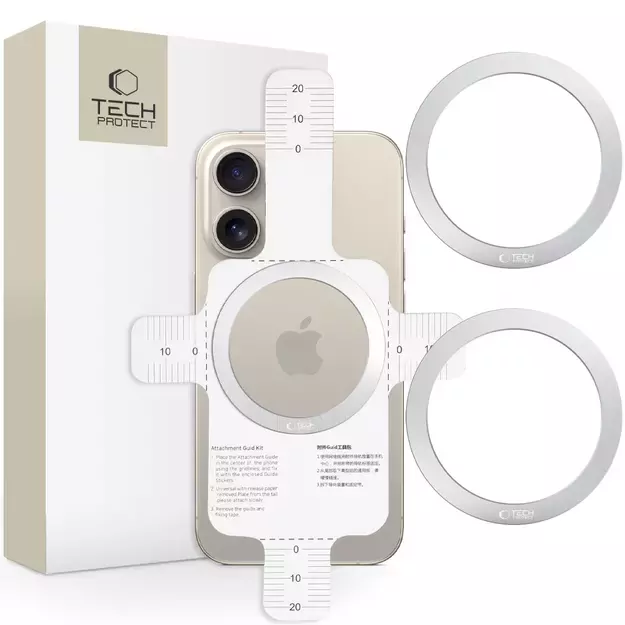 Tech-Protect MMP-110 2in1 MagSafe Ring - Silver / Silver
