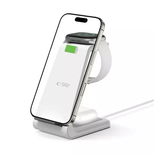Tech-Protect QI15W-A36 3in1 Charging Station for Apple - White 7