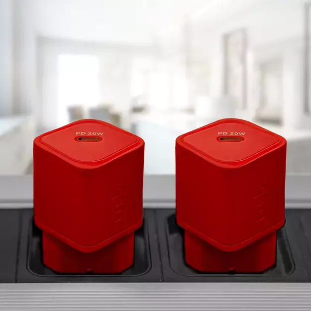 SBS TETRGAN1C20R 20W GaN Wall Charger with Power Delivery - Red 2