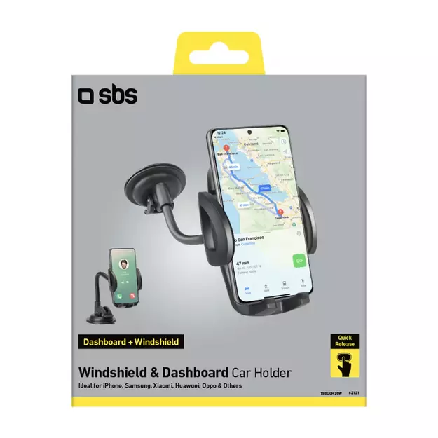 SBS TE0UCH20W Smartphone Holder for 6.8&quot  on Glass - Black 4