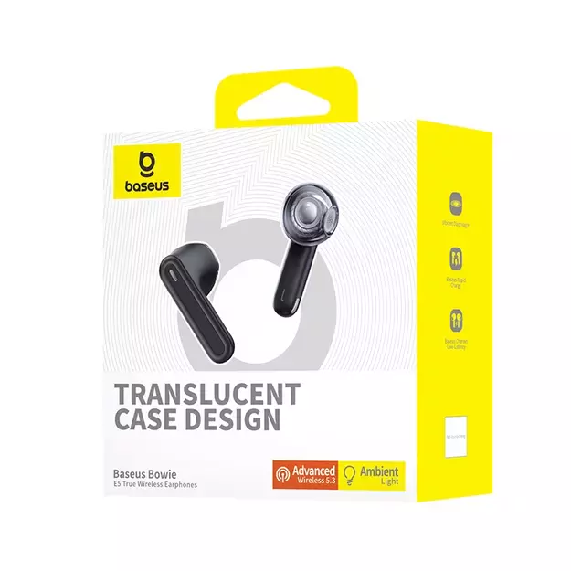 Baseus Bowie E5 TWS Wireless Headphones - Black 6
