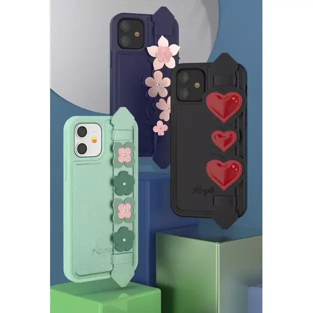 Kingxbar Sweet Series case decorated with original Swarovski crystals iPhone 12 Pro / iPhone 12 blue 2