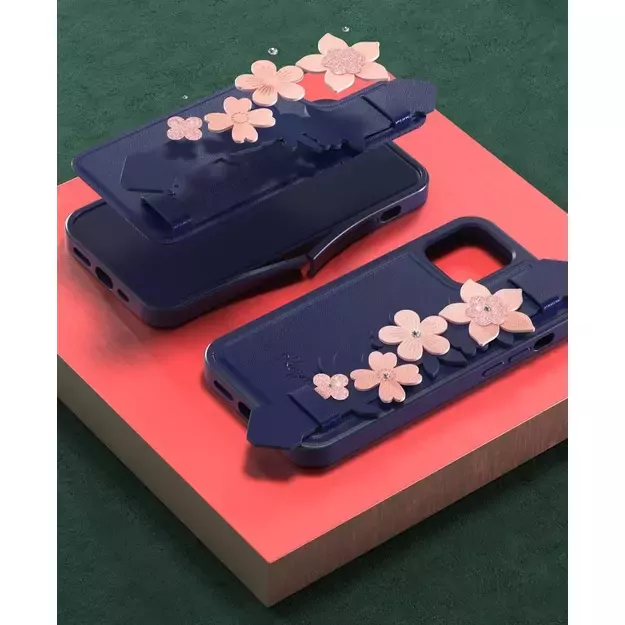 Kingxbar Sweet Series case decorated with original Swarovski crystals iPhone 12 Pro / iPhone 12 blue 10