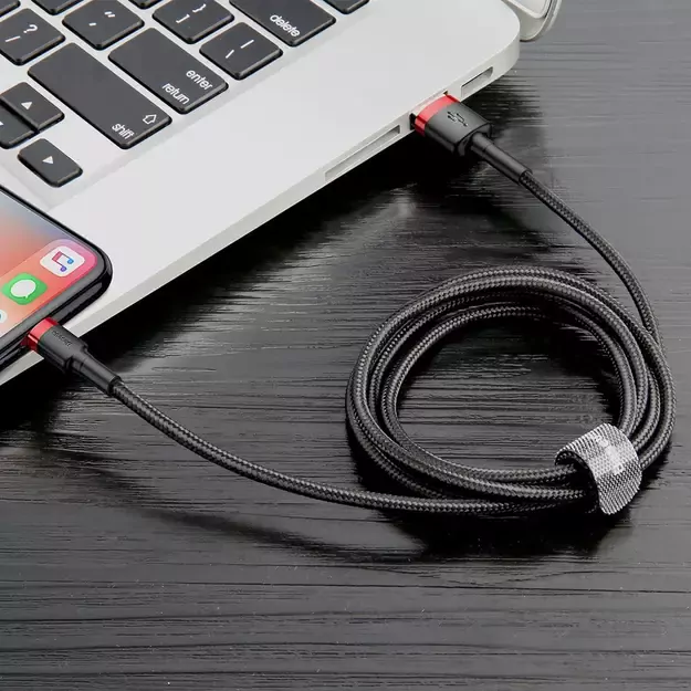 Baseus Cafule USB-A / Lightning 2.4A QC 3.0 cable 0.5 m - black and red 3