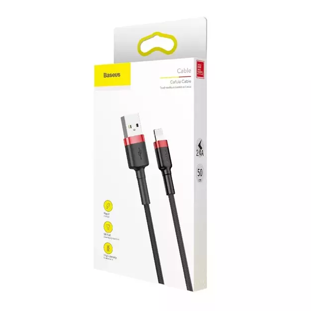 Baseus Cafule USB-A / Lightning 2.4A QC 3.0 cable 0.5 m - black and red 8