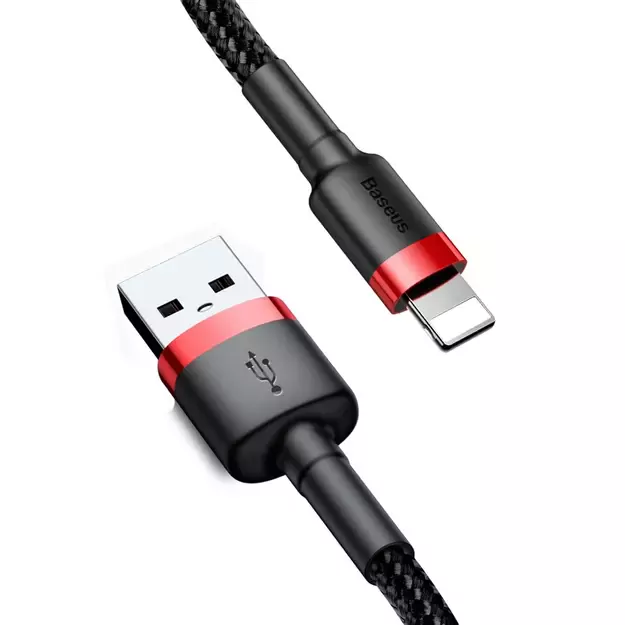 Baseus Cafule USB-A / Lightning 2.4A QC 3.0 cable 0.5 m - black and red 4