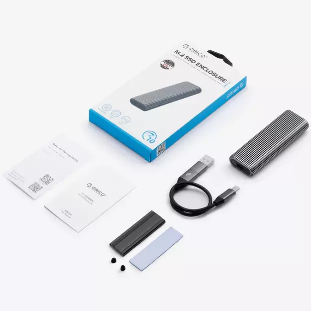 Orico AM2C3-G2 M.2 NVME USB-C 3.2 Disk Drive - Gray 6