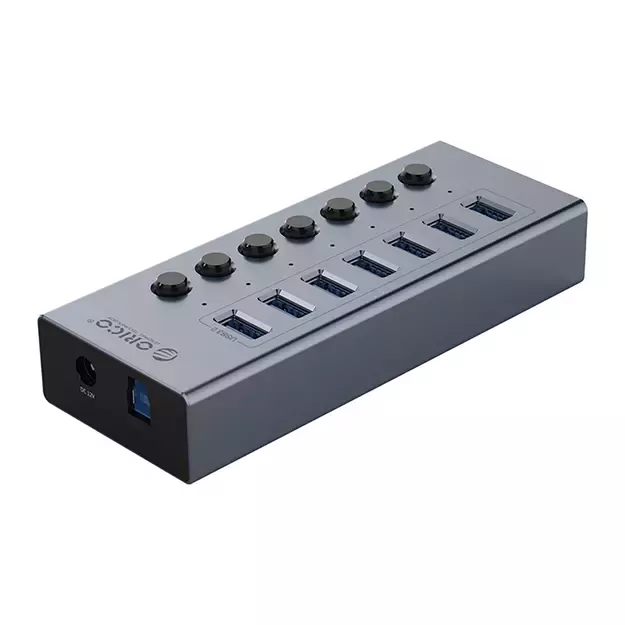 Orico BT2U3-7AB Hub 7x USB-A 3.0 with switches - gray 1