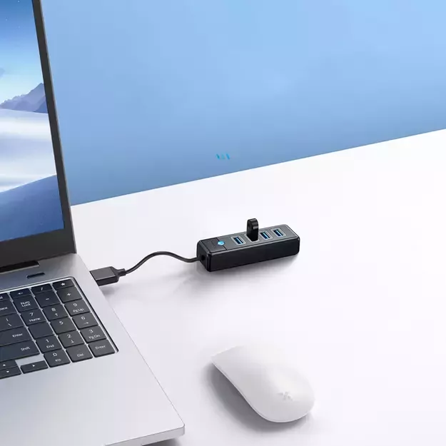 Hub Orico PW4U-U3 USB-A / 4x USB-A 3.0 - black 3