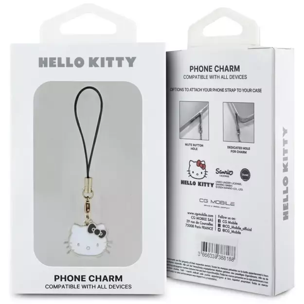 Hello Kitty Charm Kitty Head Pendant - Black 2