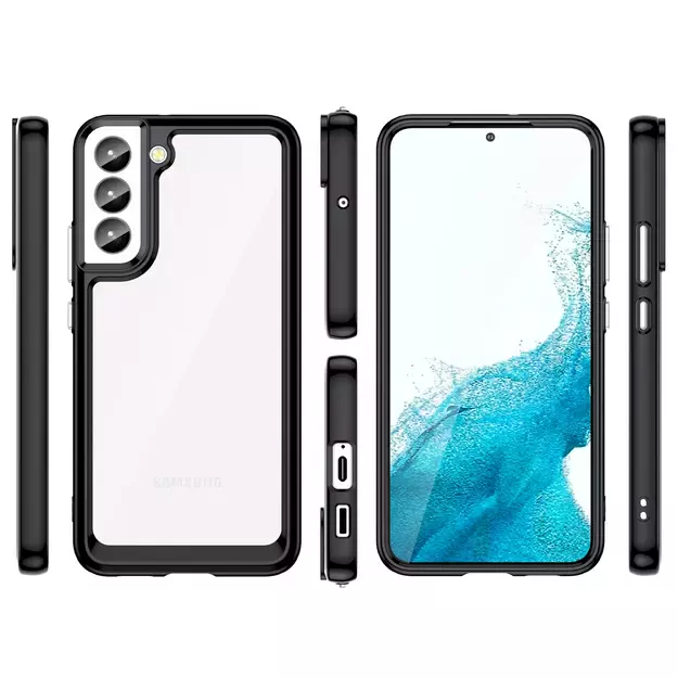 Outer Space Case for Samsung Galaxy S23+ cover with a flexible frame black 1