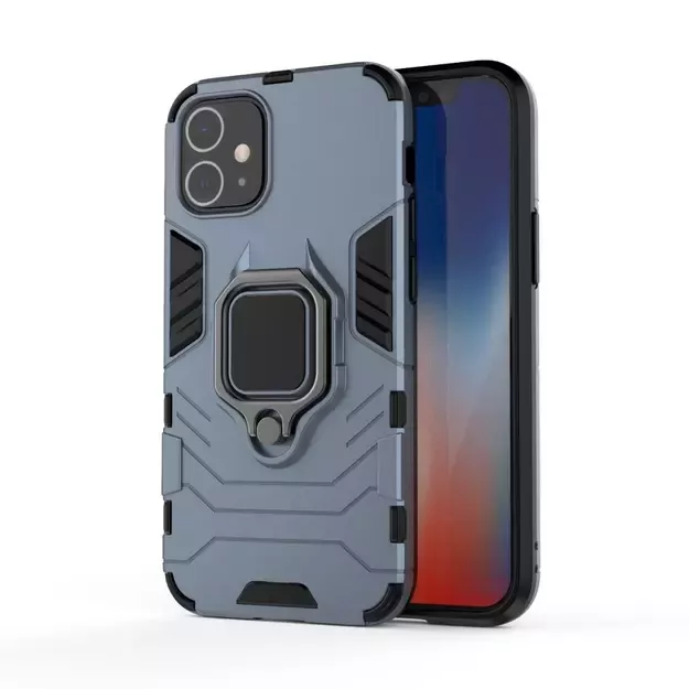 Ring Armor Case Kickstand Tough Rugged Cover for iPhone 12 mini blue 1