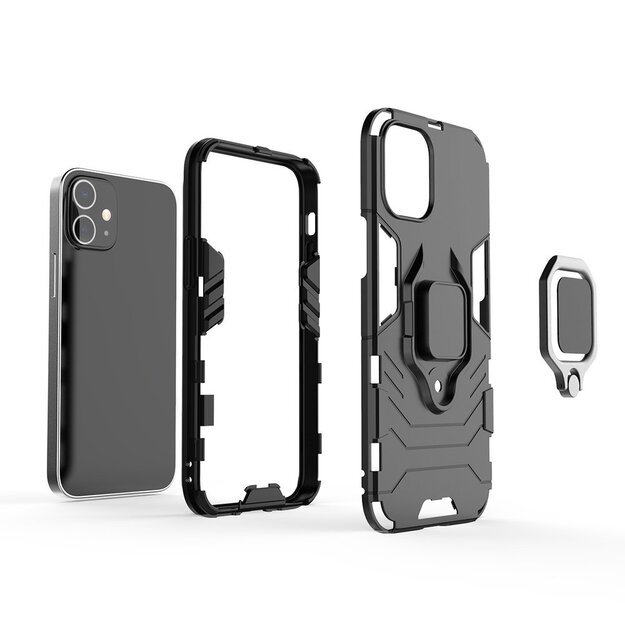 Ring Armor Case Kickstand Tough Rugged Cover for iPhone 12 mini blue 16