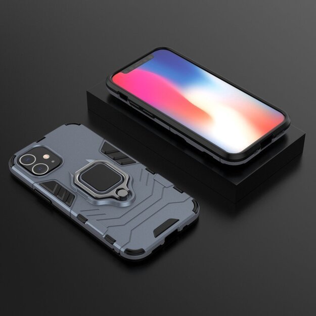 Ring Armor Case Kickstand Tough Rugged Cover for iPhone 12 mini blue 10