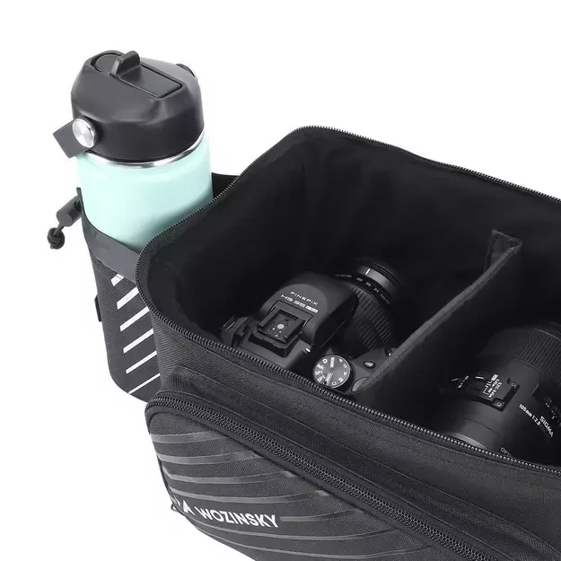 Wozinsky bike carrier bag with 9l shoulder strap (rain cover included) black (WBB22BK) 7