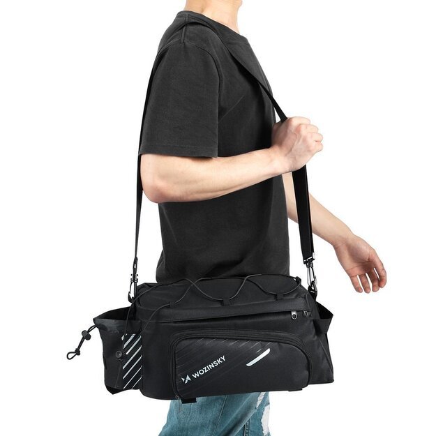 Wozinsky bike carrier bag with 9l shoulder strap (rain cover included) black (WBB22BK) 22