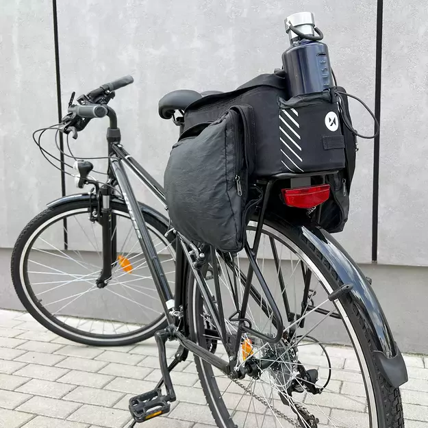 Wozinsky bike carrier bag with 9l shoulder strap (rain cover included) black (WBB22BK) 14