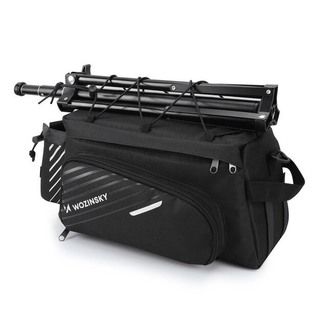 Wozinsky bike carrier bag with 9l shoulder strap (rain cover included) black (WBB22BK) 26