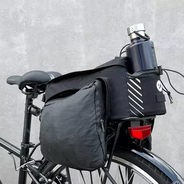 Wozinsky bike carrier bag with 9l shoulder strap (rain cover included) black (WBB22BK) 15