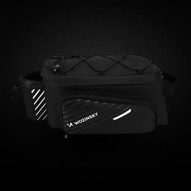Wozinsky bike carrier bag with 9l shoulder strap (rain cover included) black (WBB22BK) 8