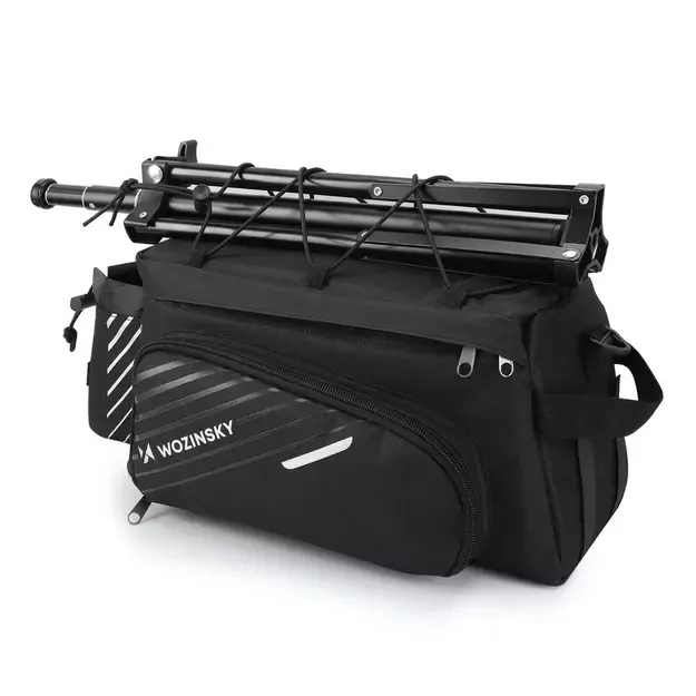 Wozinsky bike carrier bag with 9l shoulder strap (rain cover included) black (WBB22BK) 5