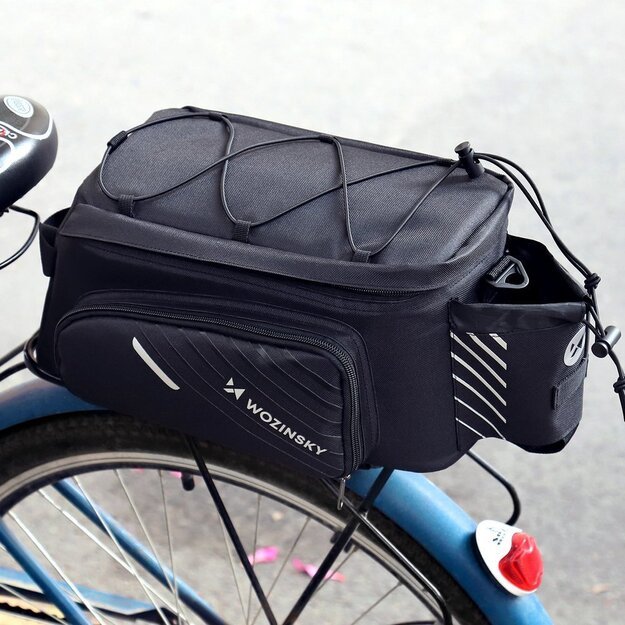 Wozinsky bike carrier bag with 9l shoulder strap (rain cover included) black (WBB22BK) 30