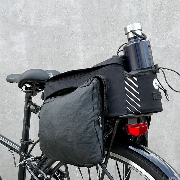 Wozinsky bike carrier bag with 9l shoulder strap (rain cover included) black (WBB22BK) 36