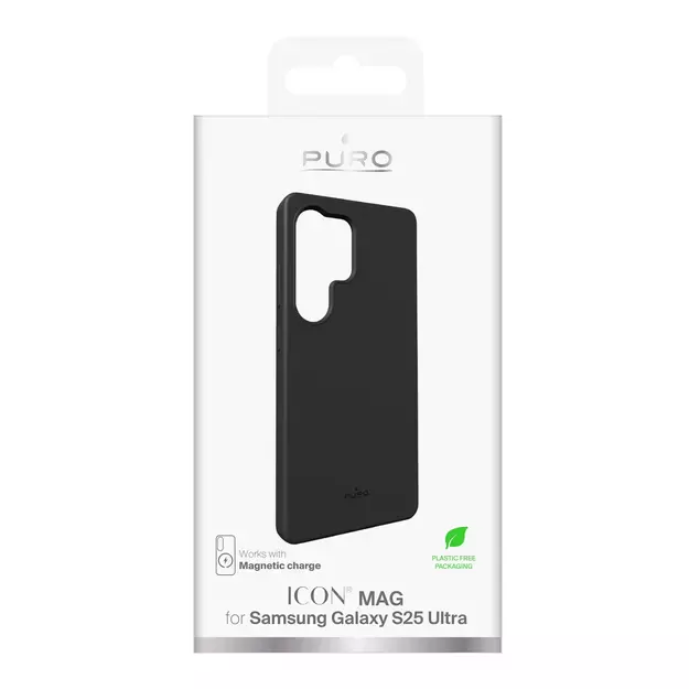 Puro Icon Mag Silicone Case with MagSafe for Samsung Galaxy S25 Ultra - Black 2