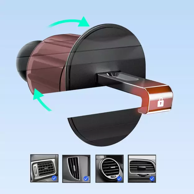Dudao F2+ smartphone holder for air vent, clamp - black 14