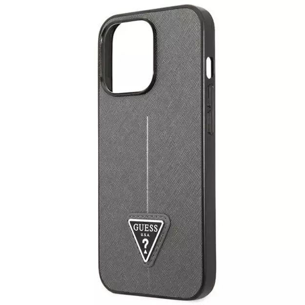 Guess Saffiano Triangle Logo case for iPhone 13 Pro Max 6.7&quot  - silver 12