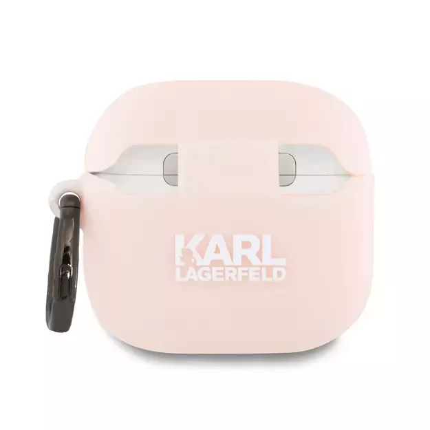 Karl Lagerfeld KLA4RUNCHP AirPods 4 cover pink Silicone Choupette Head 3D 3