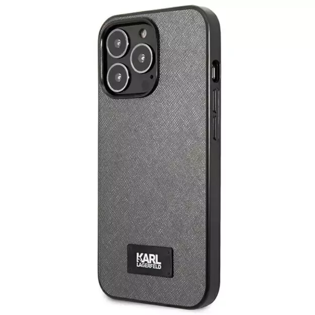 Karl Lagerfeld Saffiano Plaque case for iPhone 13 Pro / 13 6.1&quot  - silver 8