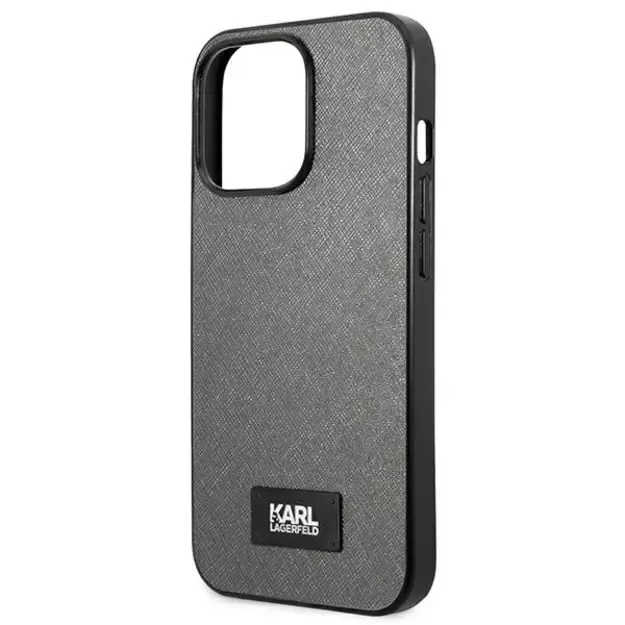 Karl Lagerfeld Saffiano Plaque case for iPhone 13 Pro / 13 6.1&quot  - silver 12