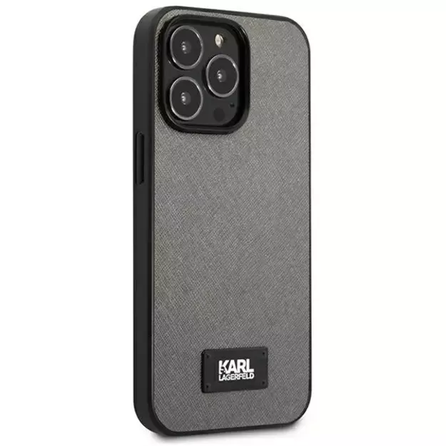 Karl Lagerfeld Saffiano Plaque case for iPhone 13 Pro / 13 6.1&quot  - silver 10