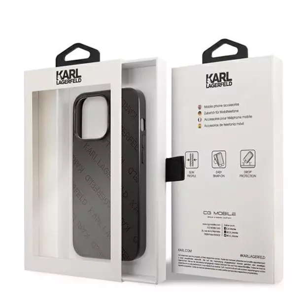 Karl Lagerfeld Perforated Allover iPhone 13 Pro Max 6.7&quot  Case - Black 7