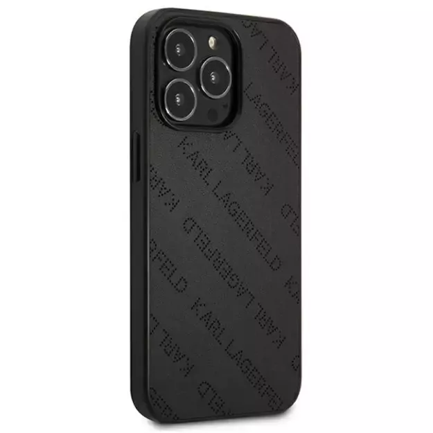 Karl Lagerfeld Perforated Allover iPhone 13 Pro Max 6.7&quot  Case - Black 3