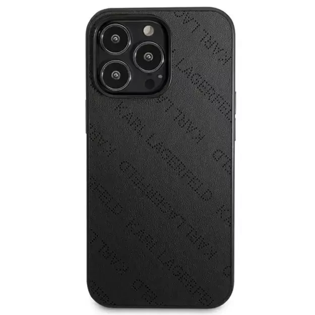 Karl Lagerfeld Perforated Allover iPhone 13 Pro Max 6.7&quot  Case - Black 2