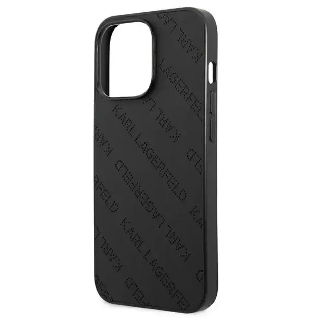Karl Lagerfeld Perforated Allover iPhone 13 Pro Max 6.7&quot  Case - Black 5