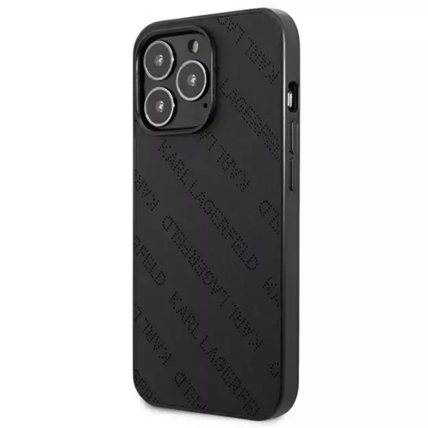 Karl Lagerfeld Perforated Allover iPhone 13 Pro Max 6.7&quot  Case - Black 1