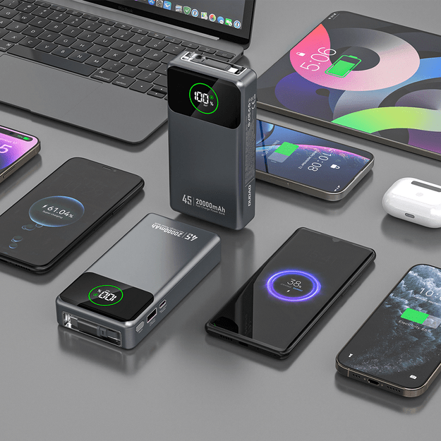 Dudao K31 Pro 45W 20000mAh Power Bank with Built-in Retractable USB-C Cable - Gray 7