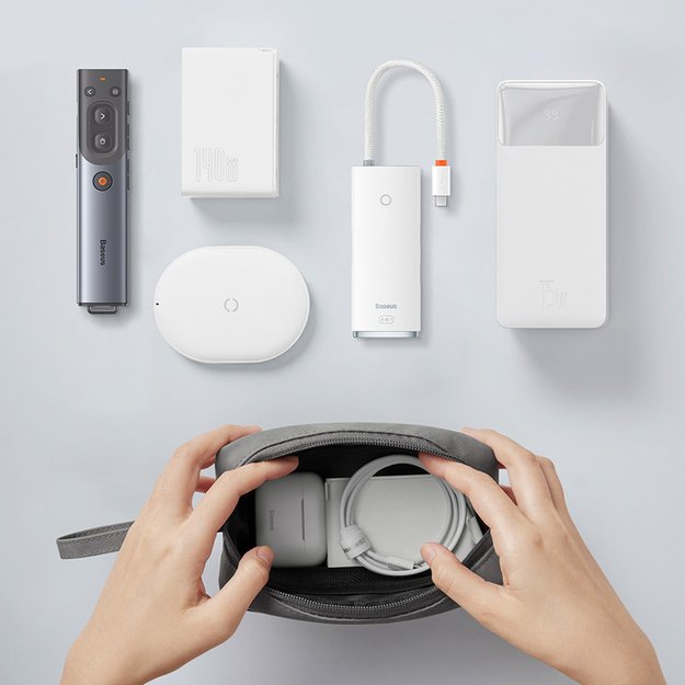 Baseus EasyJourney Series small travel bag phone pouch, headphones and other small items gray 11