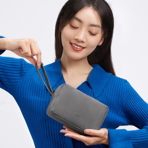 Baseus EasyJourney Series small travel bag phone pouch, headphones and other small items gray 12