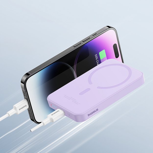 Baseus mini power bank 5000mAh 20W + USB-C cable (20V/3A) - purple 6