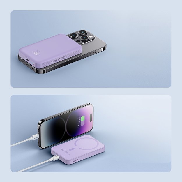 Baseus mini power bank 5000mAh 20W + USB-C cable (20V/3A) - purple 9