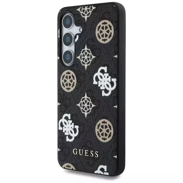 Guess 4G Printed Colored Peony Pattern MagSafe case for Samsung Galaxy S25 black 1