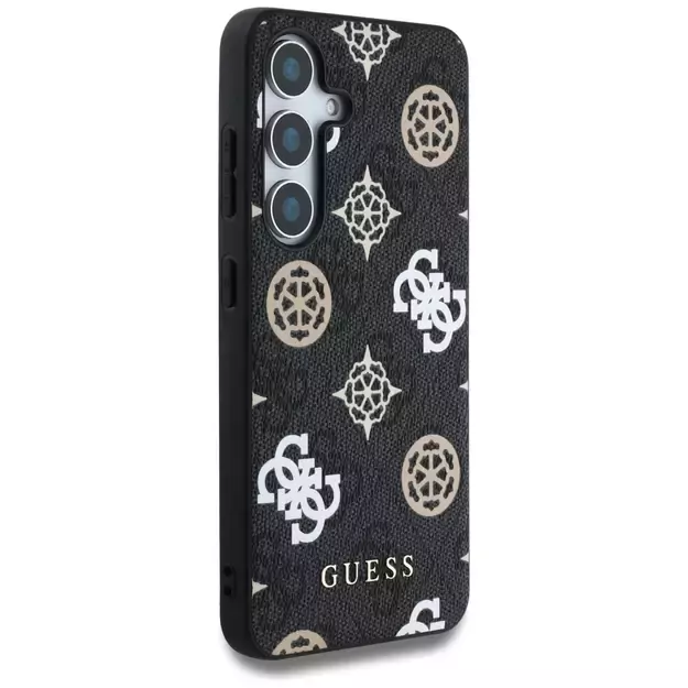Guess 4G Printed Colored Peony Pattern MagSafe case for Samsung Galaxy S25 black 3