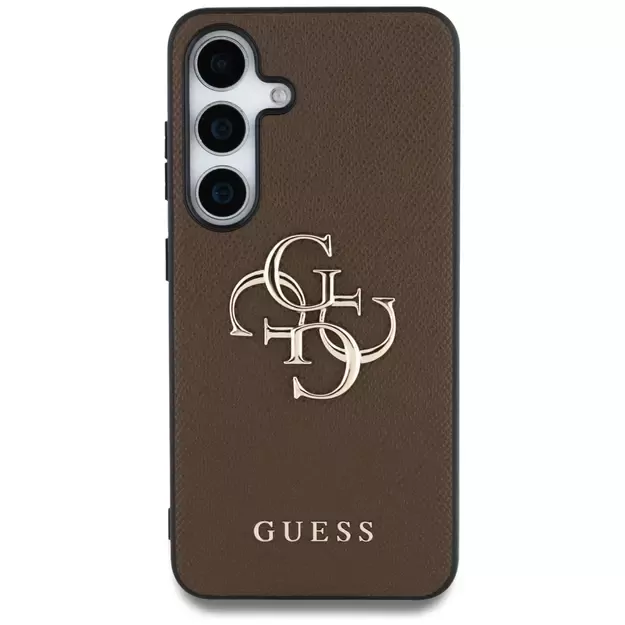 Guess Grained Big 4G Logo Small Classic Logo case for Samsung Galaxy S25 brown 2