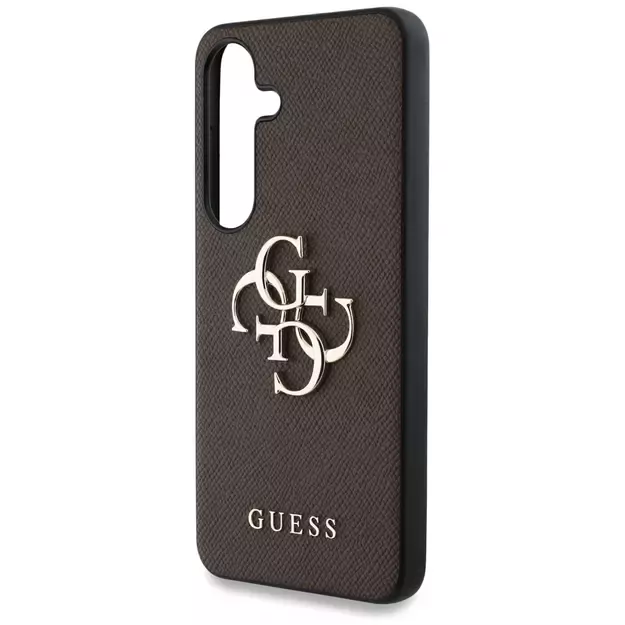 Guess Grained Big 4G Logo Small Classic Logo case for Samsung Galaxy S25 brown 5