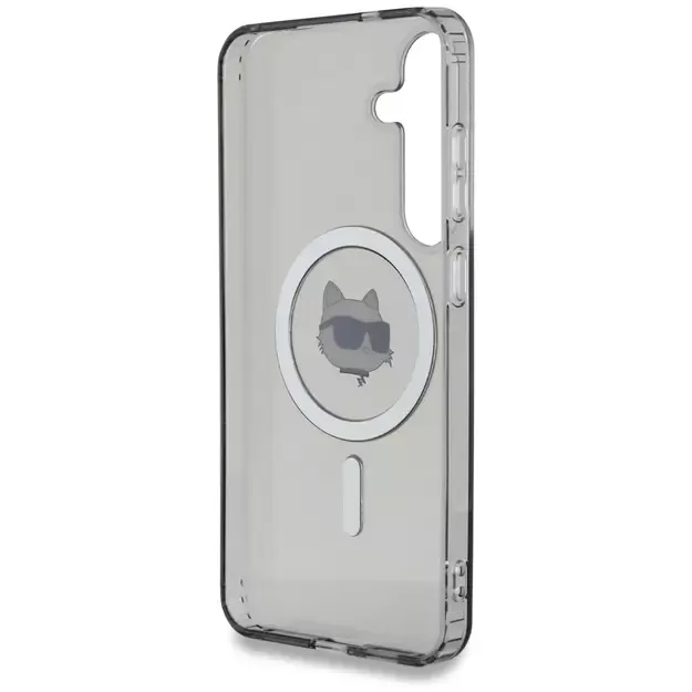 Karl Lagerfeld Button Choupette Head Printed Logo MagSafe Samsung Galaxy S25 Plus case black 6